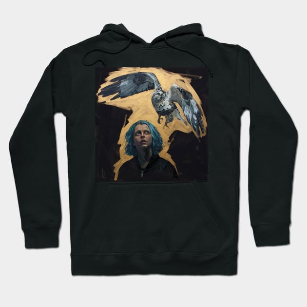 Girl and falcon Hoodie by Gnievyshev